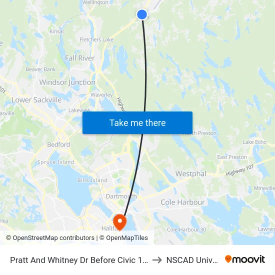 Pratt And Whitney Dr Before Civic 189 (8699) to NSCAD University map