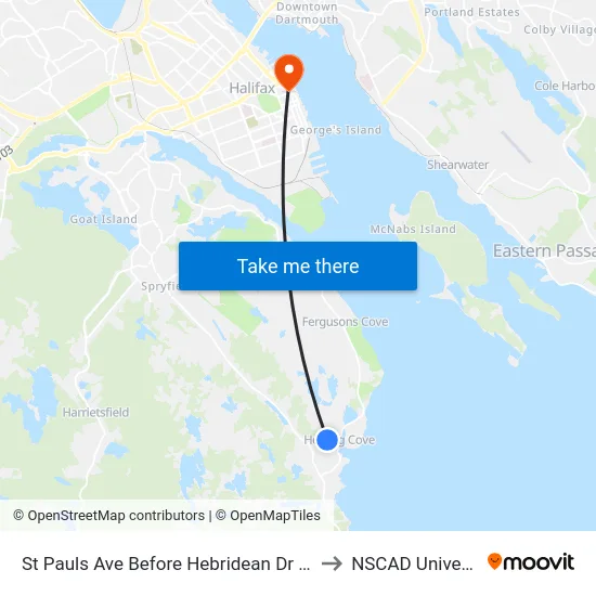 St Pauls Ave Before Hebridean Dr (8349) to NSCAD University map