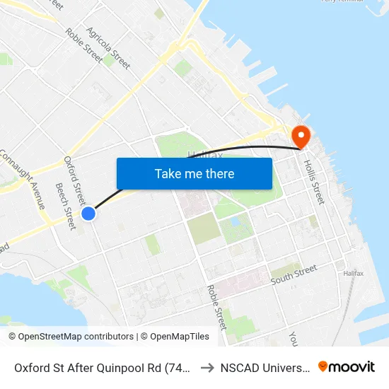 Oxford St After Quinpool Rd (7412) to NSCAD University map