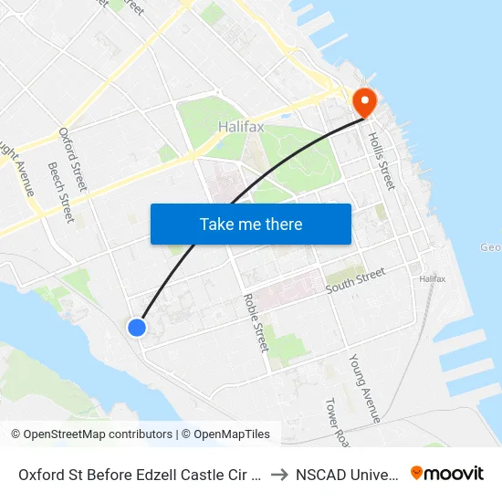 Oxford St Before Edzell Castle Cir (7415) to NSCAD University map
