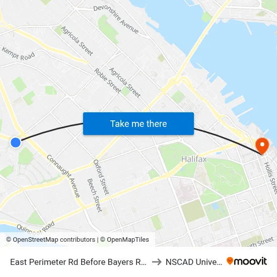 East Perimeter Rd Before Bayers Rd (6619) to NSCAD University map
