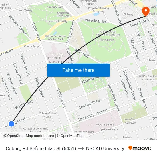 Coburg Rd Before Lilac St (6451) to NSCAD University map