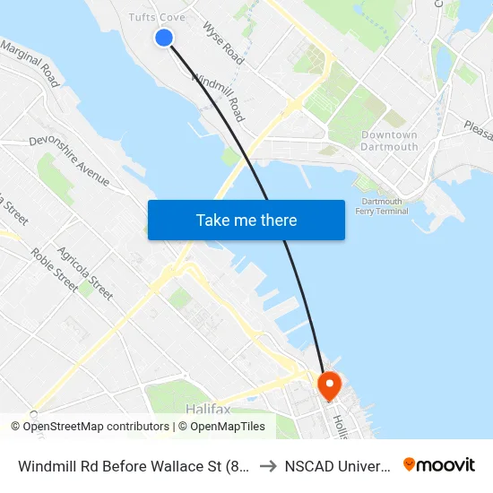 Windmill Rd Before Wallace St (8531) to NSCAD University map