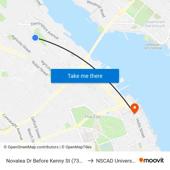 Novalea Dr Before Kenny St (7381) to NSCAD University map
