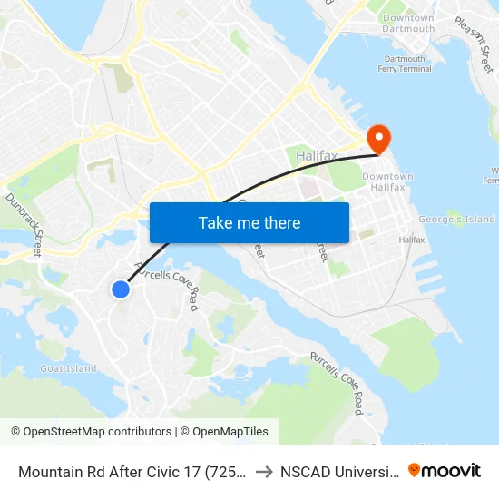 Mountain Rd After Civic 17 (7253) to NSCAD University map