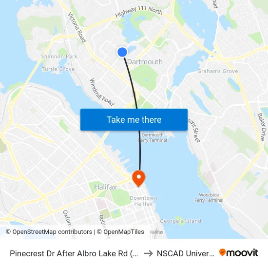 Pinecrest Dr After Albro Lake Rd (7449) to NSCAD University map