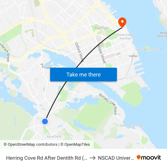Herring Cove Rd After Dentith Rd (6857) to NSCAD University map