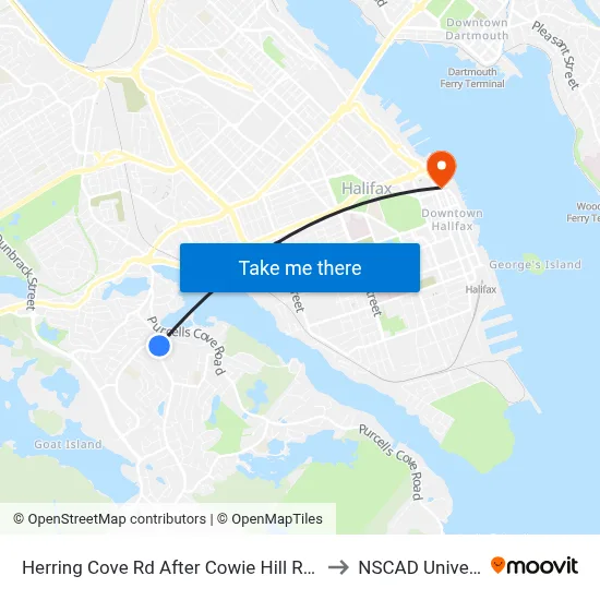 Herring Cove Rd After Cowie Hill Rd (6856) to NSCAD University map