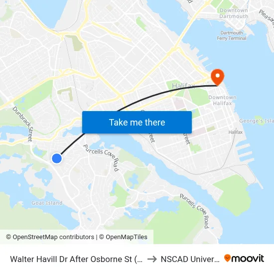 Walter Havill Dr After Osborne St (8802) to NSCAD University map