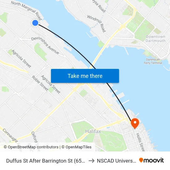Duffus St After Barrington St (6580) to NSCAD University map