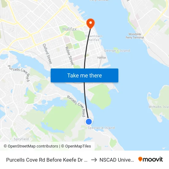 Purcells Cove Rd Before Keefe Dr (8112) to NSCAD University map