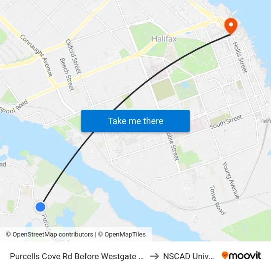 Purcells Cove Rd Before Westgate Dr (8116) to NSCAD University map