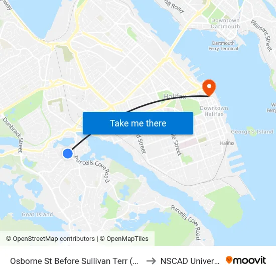 Osborne St Before Sullivan Terr (8578) to NSCAD University map