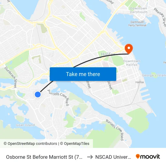 Osborne St Before Marriott St (7397) to NSCAD University map