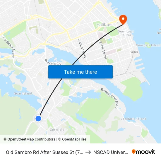 Old Sambro Rd After Sussex St (7390) to NSCAD University map