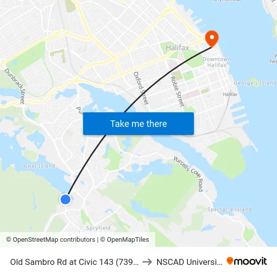 Old Sambro Rd at Civic 143 (7392) to NSCAD University map