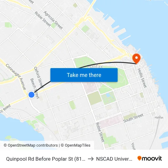 Quinpool Rd Before Poplar St (8146) to NSCAD University map