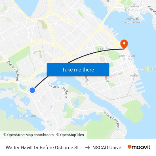 Walter Havill Dr Before Osborne St (8813) to NSCAD University map