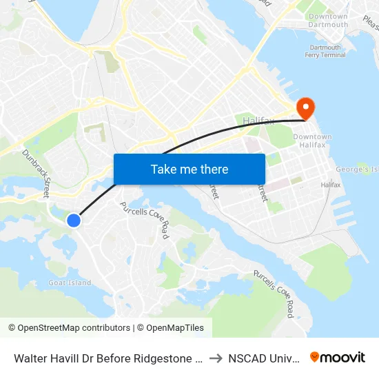 Walter Havill Dr Before Ridgestone Ct (8812) to NSCAD University map