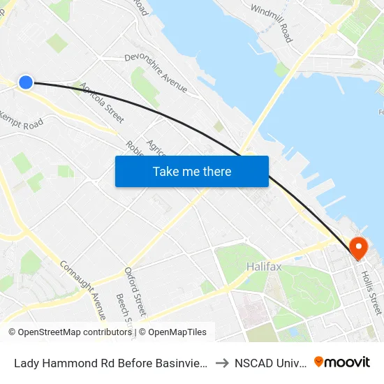 Lady Hammond Rd Before Basinview Dr (7095) to NSCAD University map