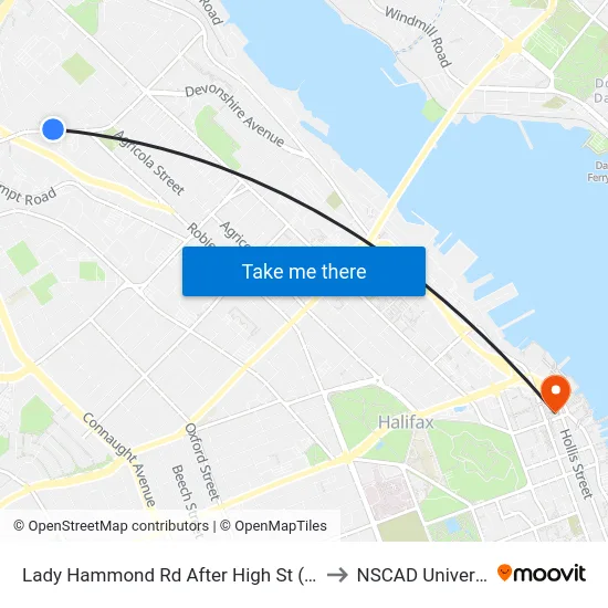 Lady Hammond Rd After High St (7091) to NSCAD University map