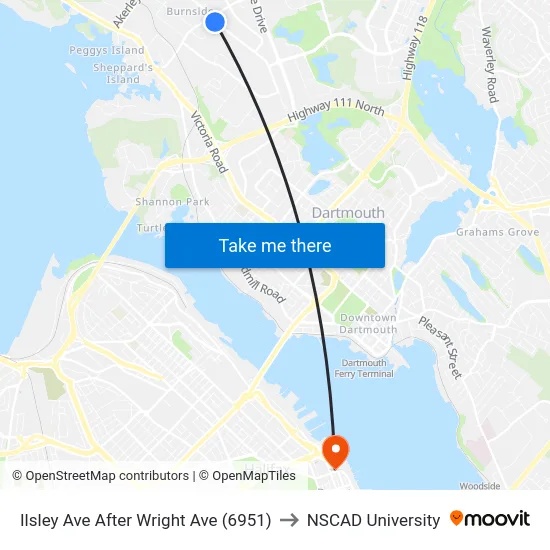 Ilsley Ave After Wright Ave (6951) to NSCAD University map
