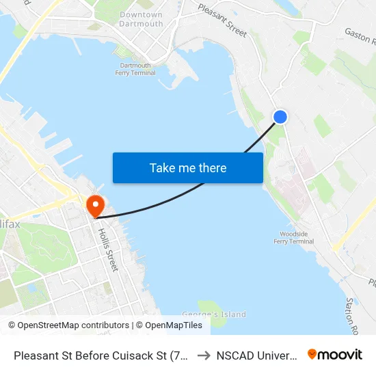 Pleasant St Before Cuisack St (7479) to NSCAD University map