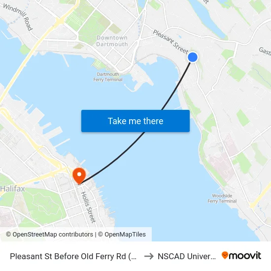 Pleasant St Before Old Ferry Rd (7476) to NSCAD University map