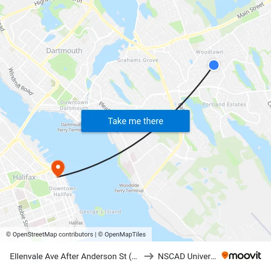 Ellenvale Ave After Anderson St (6630) to NSCAD University map