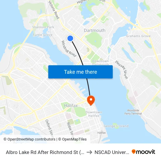 Albro Lake Rd After Richmond St (6019) to NSCAD University map
