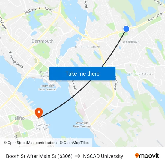 Booth St After Main St (6306) to NSCAD University map