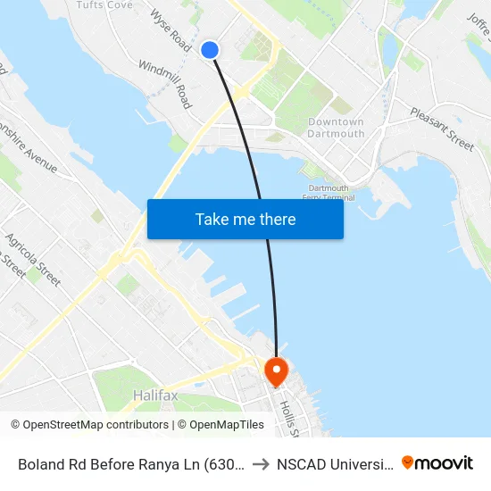 Boland Rd Before Ranya Ln (6302) to NSCAD University map