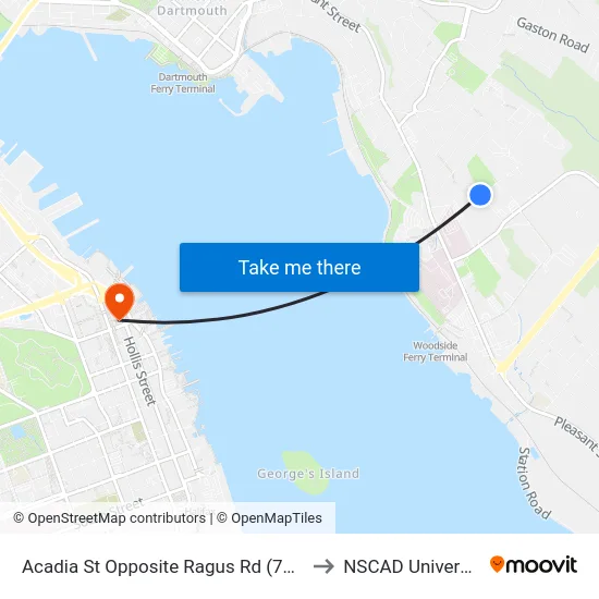 Acadia St Opposite Ragus Rd (7270) to NSCAD University map