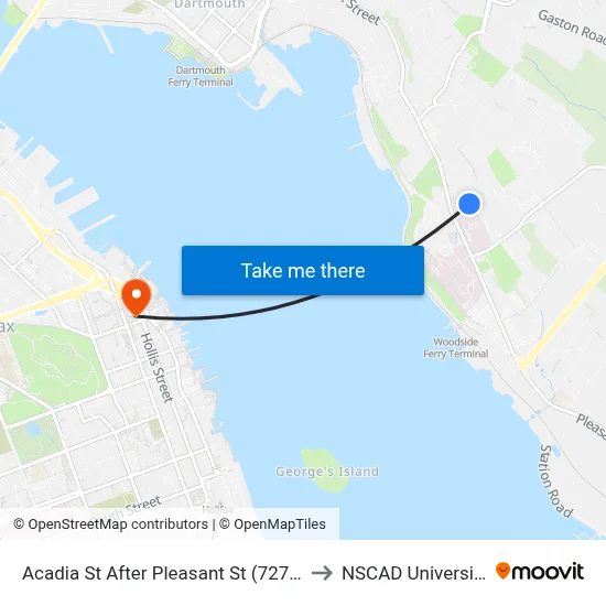 Acadia St After Pleasant St (7271) to NSCAD University map