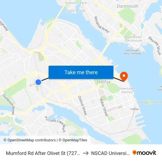 Mumford Rd After Olivet St (7277) to NSCAD University map