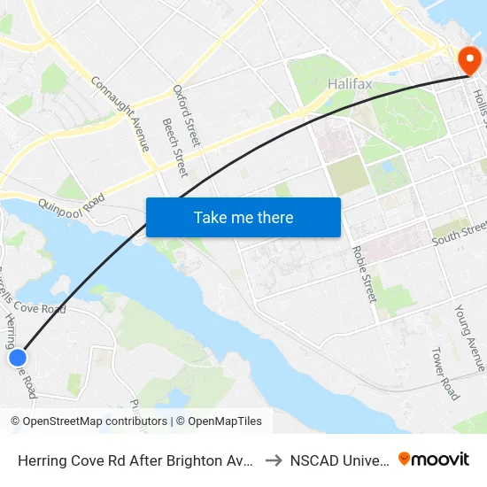 Herring Cove Rd After Brighton Ave (6850) to NSCAD University map