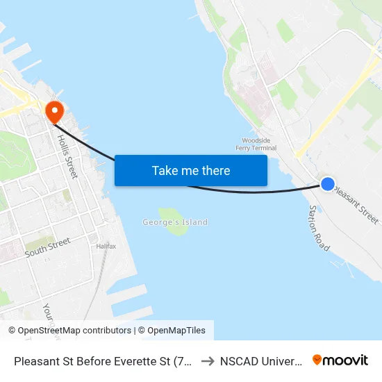 Pleasant St Before Everette St (7488) to NSCAD University map