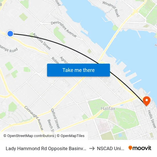 Lady Hammond Rd Opposite Basinview Dr (7088) to NSCAD University map