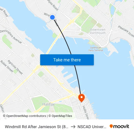 Windmill Rd After Jamieson St (8540) to NSCAD University map