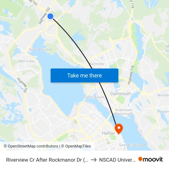 Riverview Cr After Rockmanor Dr (8173) to NSCAD University map