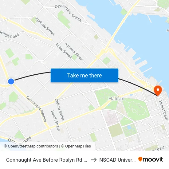 Connaught Ave Before Roslyn Rd (6498) to NSCAD University map