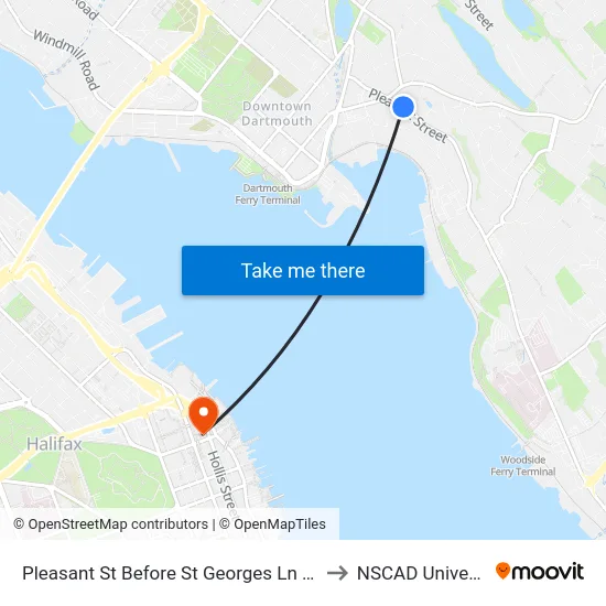 Pleasant St Before St Georges Ln (7468) to NSCAD University map