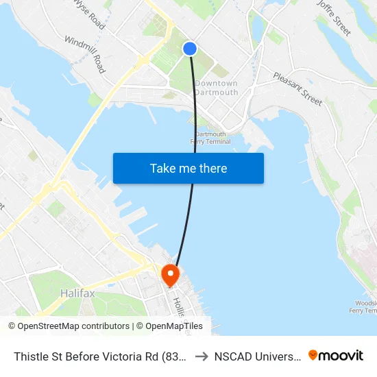 Thistle St Before Victoria Rd (8393) to NSCAD University map