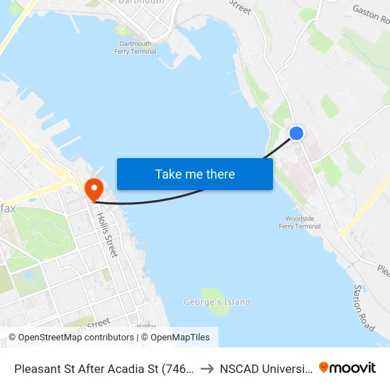 Pleasant St After Acadia St (7464) to NSCAD University map