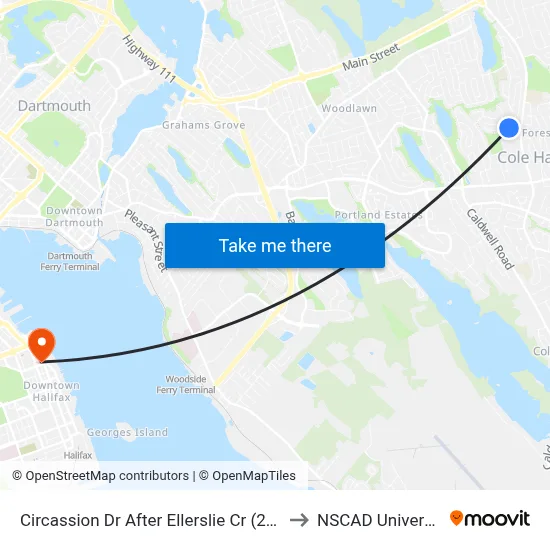 Circassion Dr After Ellerslie Cr (2307) to NSCAD University map