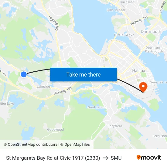St Margarets Bay Rd at Civic 1917 (2330) to SMU map