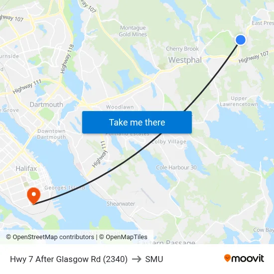 Hwy 7 After Glasgow Rd (2340) to SMU map