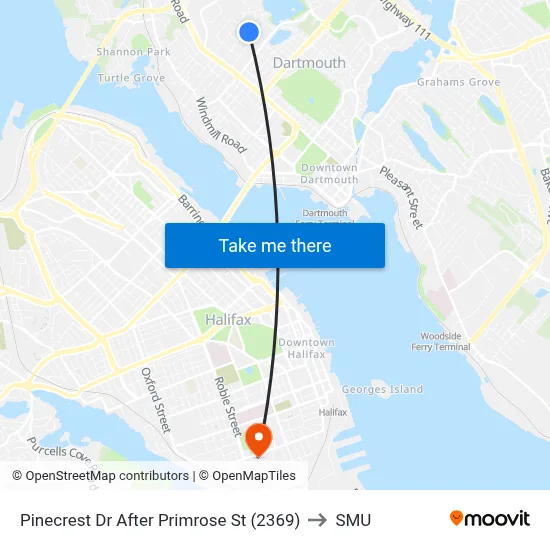 Pinecrest Dr After Primrose St (2369) to SMU map