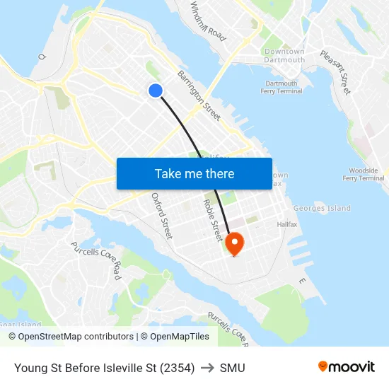 Young St Before Isleville St (2354) to SMU map