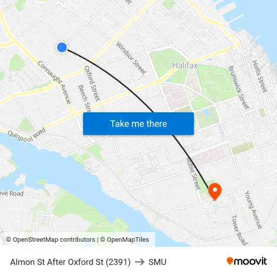 Almon St After Oxford St (2391) to SMU map